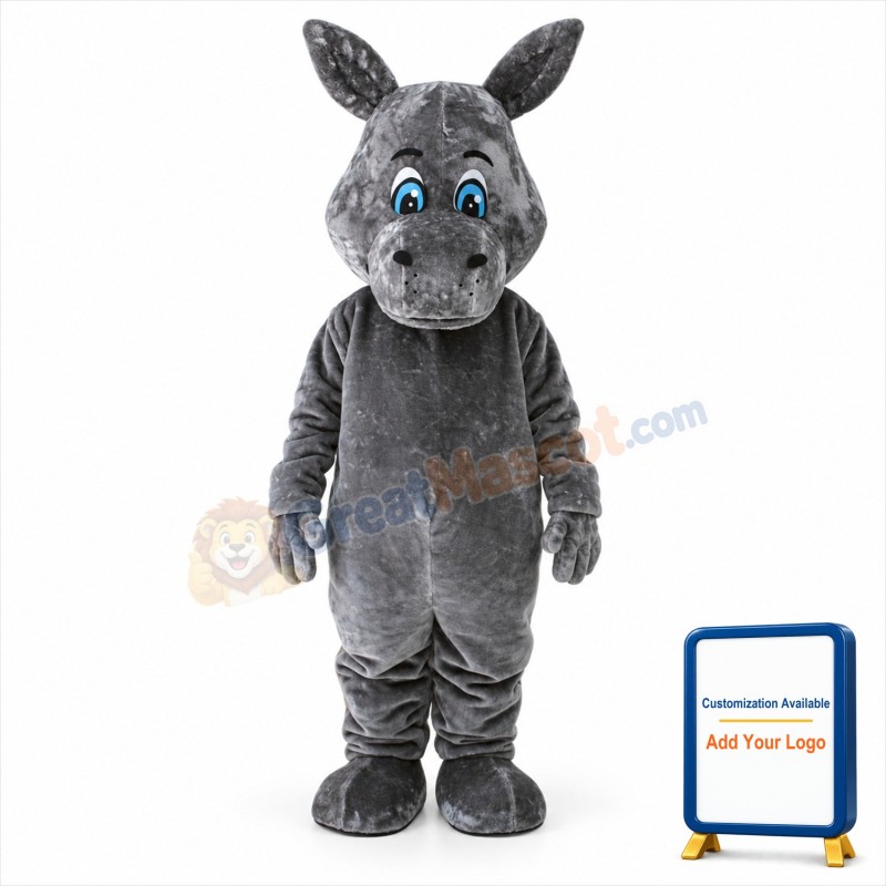 Grey Hippo Mascot Costumes