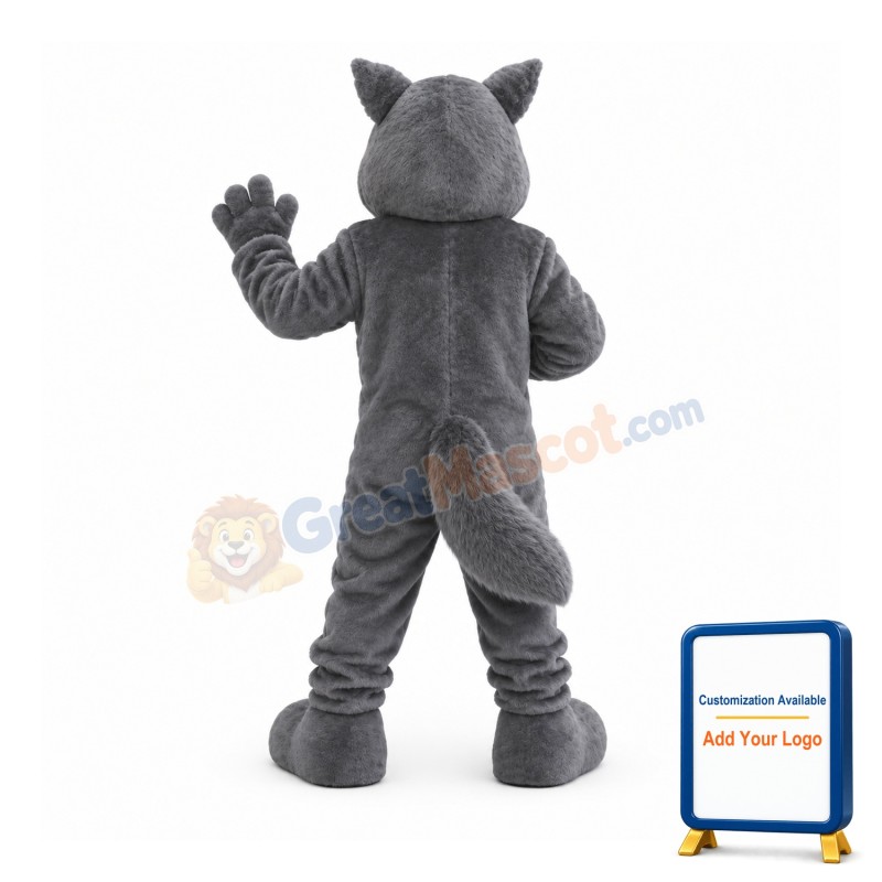 Cute Grey Wolf Mascot Costume