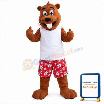 Happy Beaver Mascot Costume