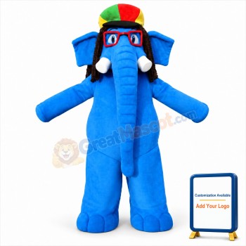 Blue Elephant Mascot Costume
