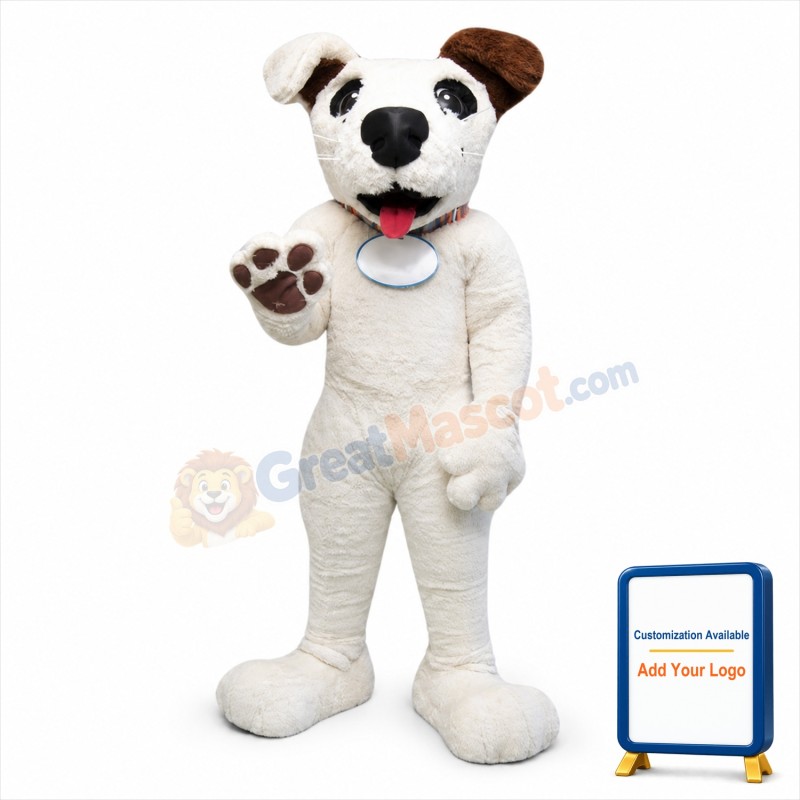 Cute White Dog Mascot Costume