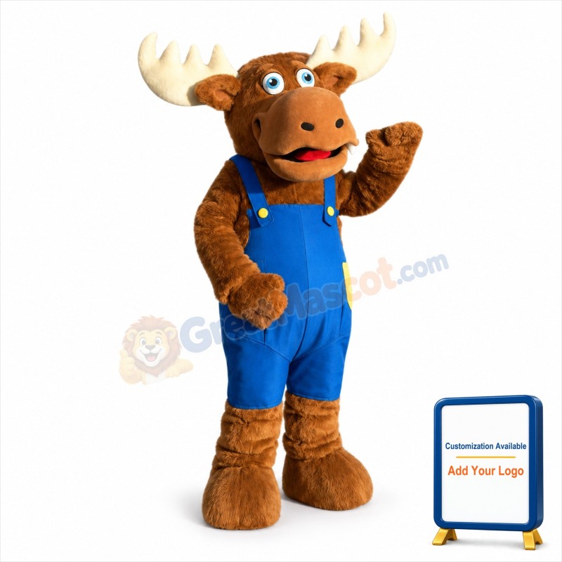 Cute Moose Mascot Costume