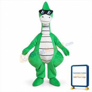 Cool Green Dinosaur Mascot Costume