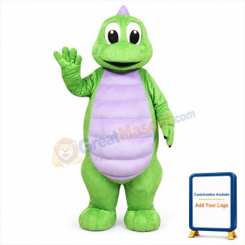 Cute Green Dinosaur Mascot Costume