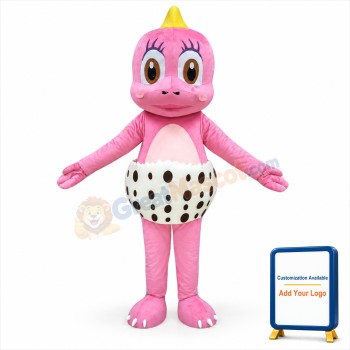 Pink Dinosaur Mascot Costume