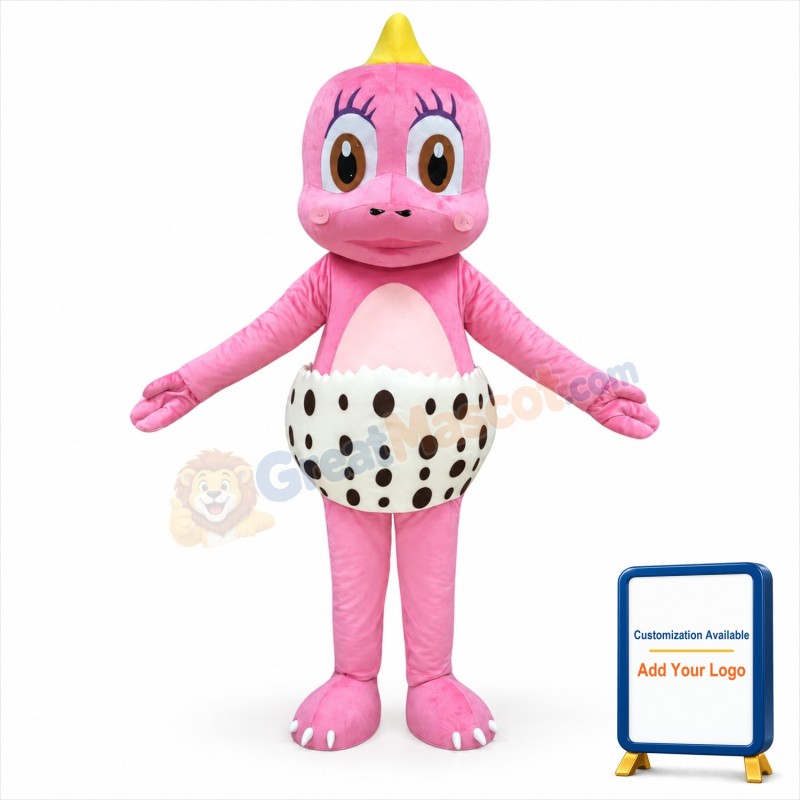 Pink Dinosaur Mascot Costume