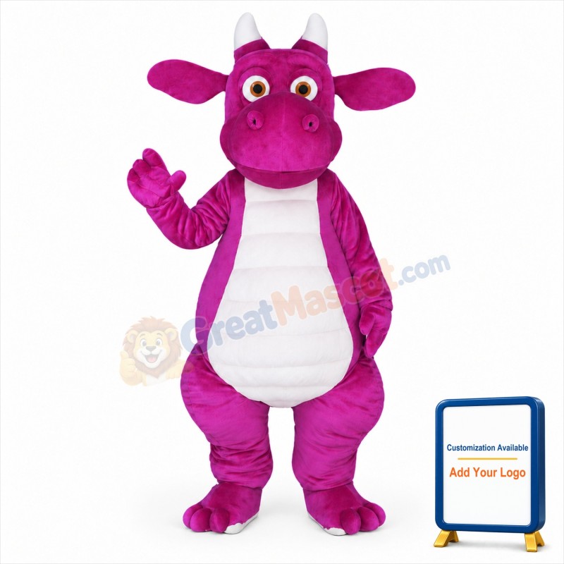 Purple Adult Dragon Mascot Costume