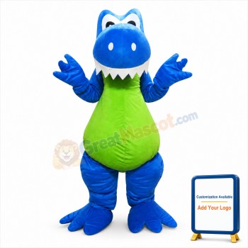 Adult Blue Green Dinosaur Mascot Costume
