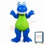 Adult Blue Green Dinosaur Mascot Costume