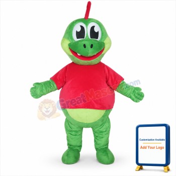 Cute Green Dinosaur Mascot Costume
