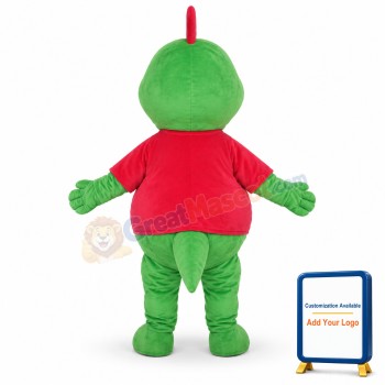Cute Green Dinosaur Mascot Costume