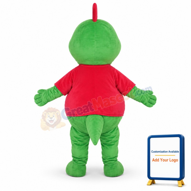 Cute Green Dinosaur Mascot Costume