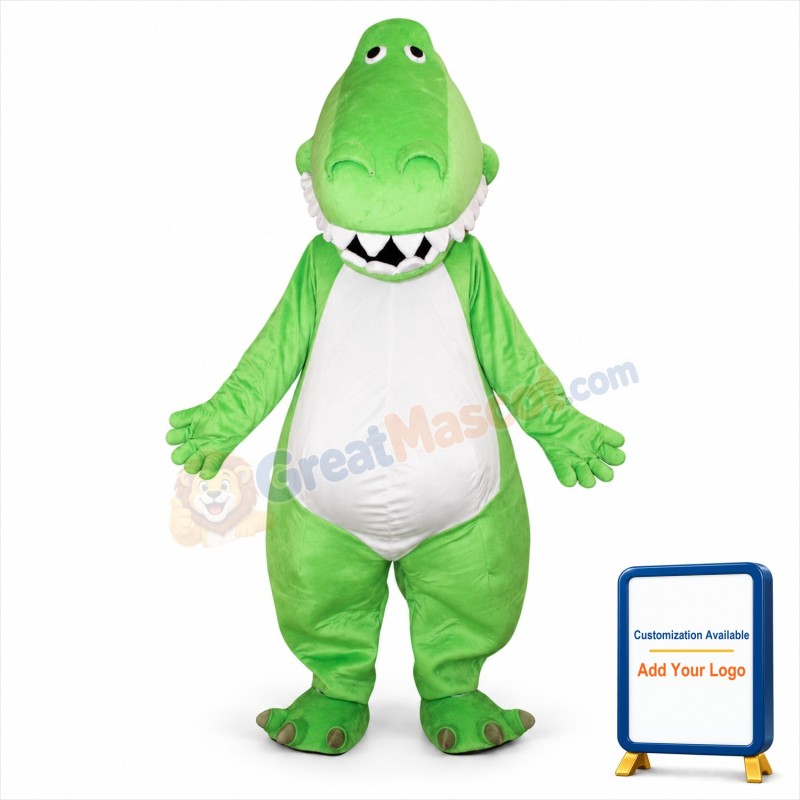 Adult Mascot Costume Green Dinosaur Costume
