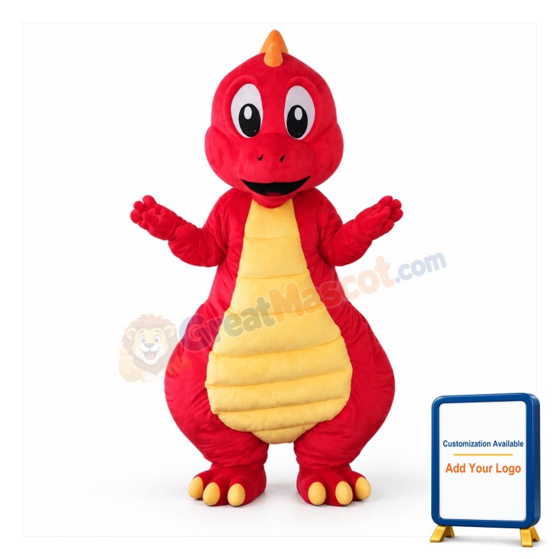 Red Dinosaur Mascot Costume