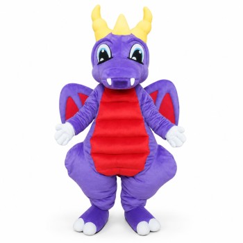 Purple Dragon Mascot Costume for Adults