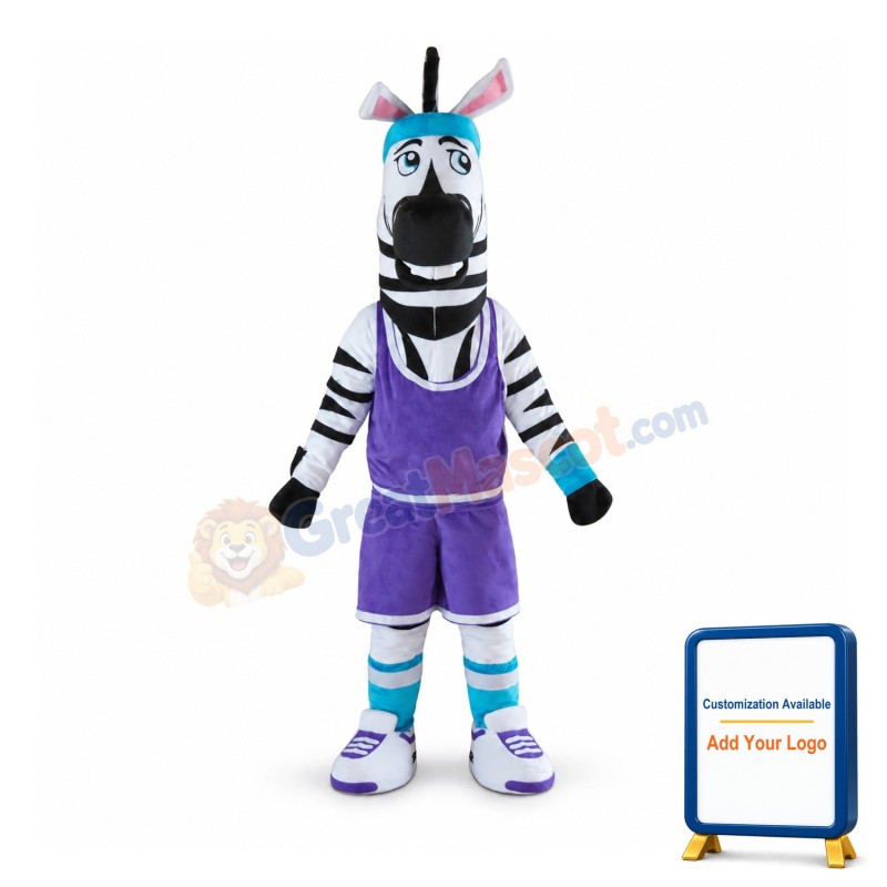 Adult Zebra Mascot Costume