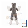 Cute White Grey Wolf Mascot Costume