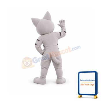 Cute Gray Cat Mascot Costume