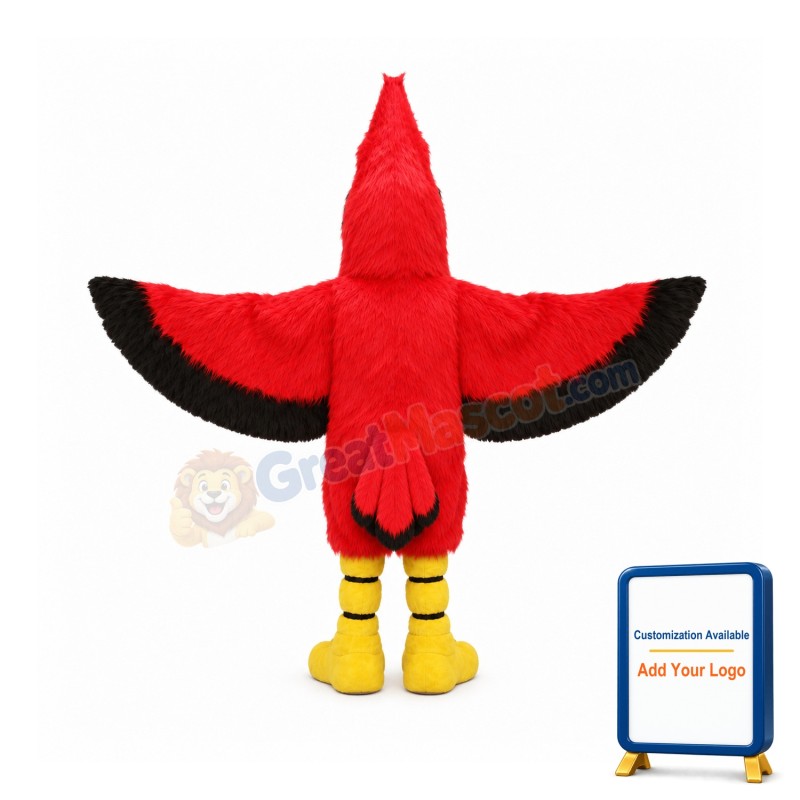 All Red Cardinal Mascot Costume