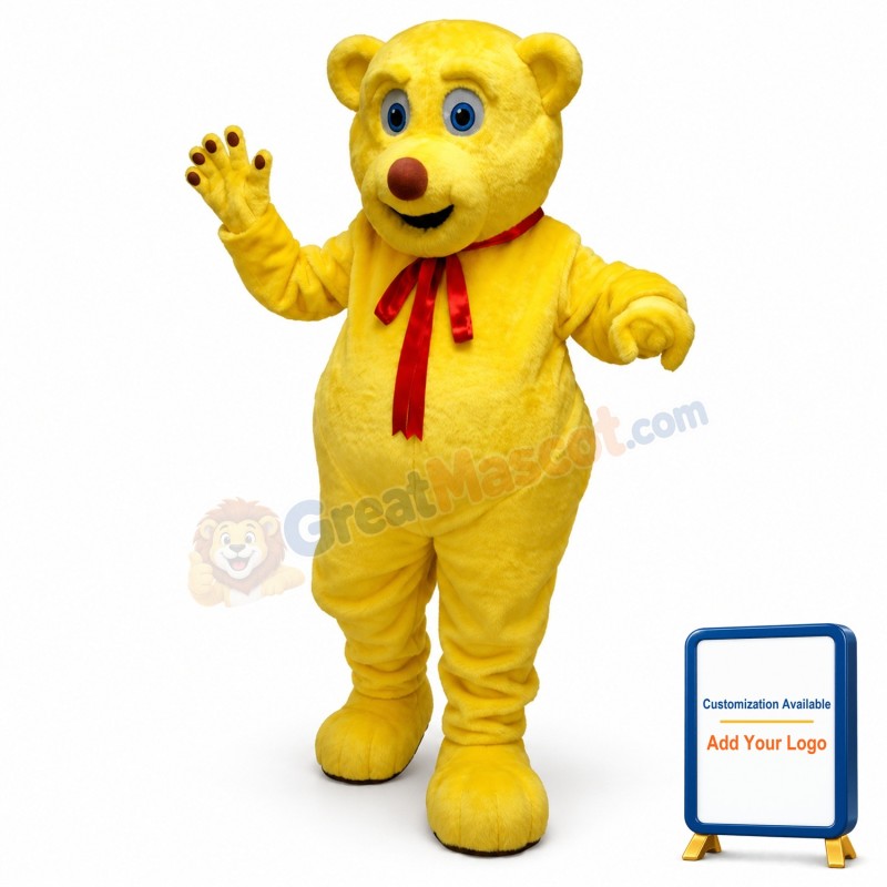 Cute Yellow Bear Mascot Costume