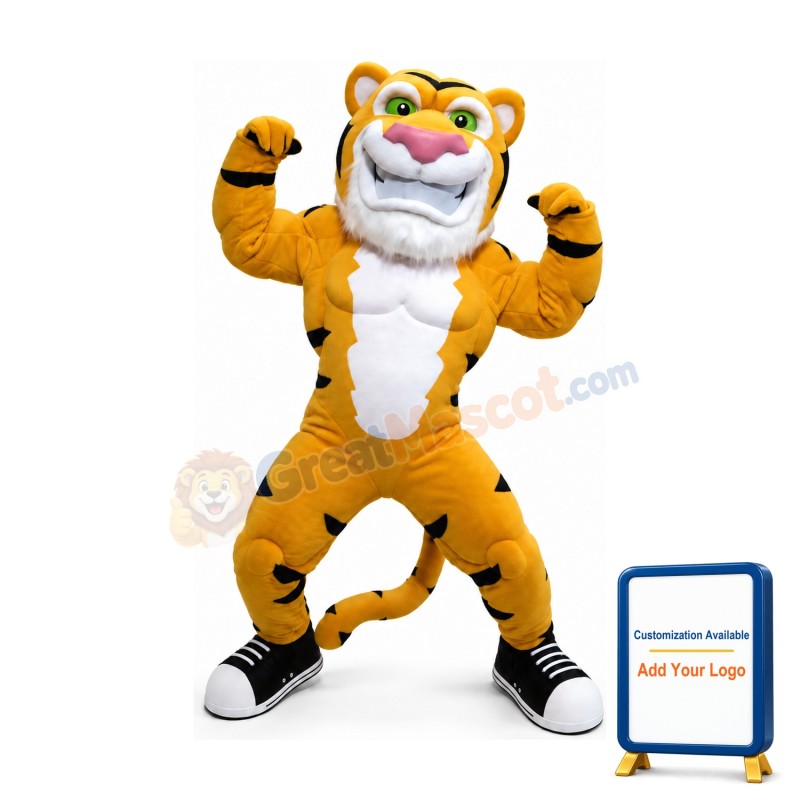 Power Muscle Tiger Mascot Costume