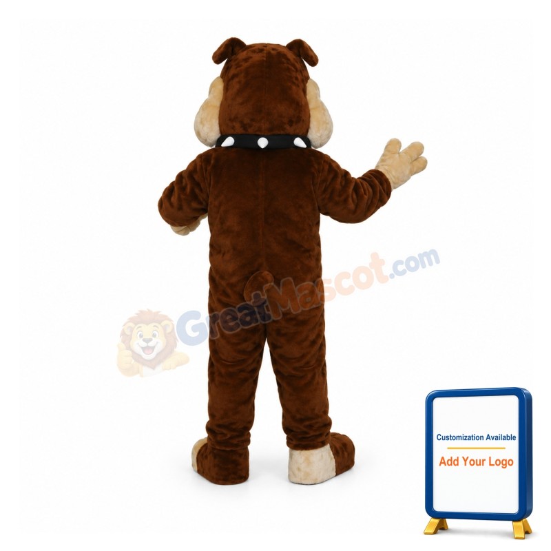 Brown Bulldog Mascot Costume