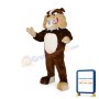 Brown Bulldog Mascot Costume