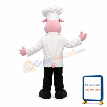 Cute Chef Pig Mascot Costume