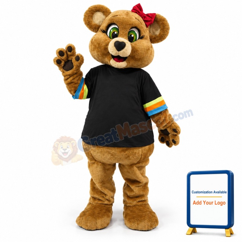 Cute Female Brown Bear Mascot Costume
