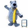 Happy Grey Bear Mascot Costume