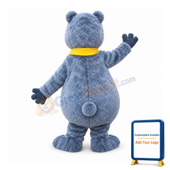 Happy Grey Bear Mascot Costume