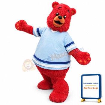 Cute Red Bear Mascot Costume