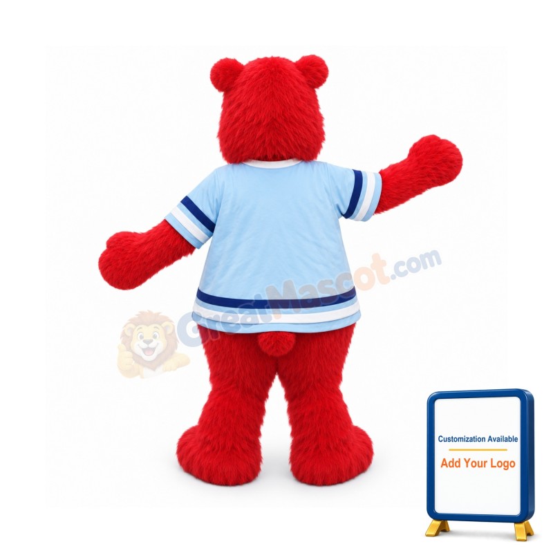 Cute Red Bear Mascot Costume