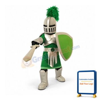 Green & Golden Knight Mascot Costume