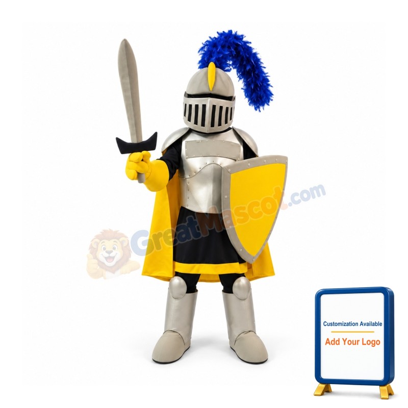 Yellow & Golden Knight Mascot Costume