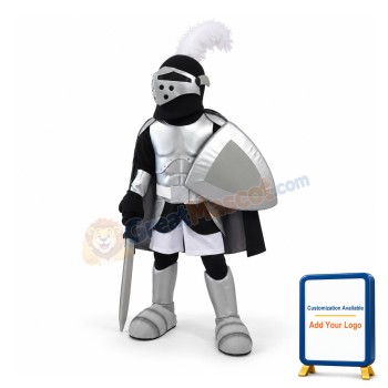 Silver Knight Mascot Costume