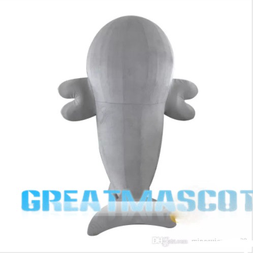 Professional Gray Dolphin Mascot Costume