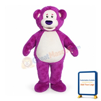 Purple Bear Mascot Costume