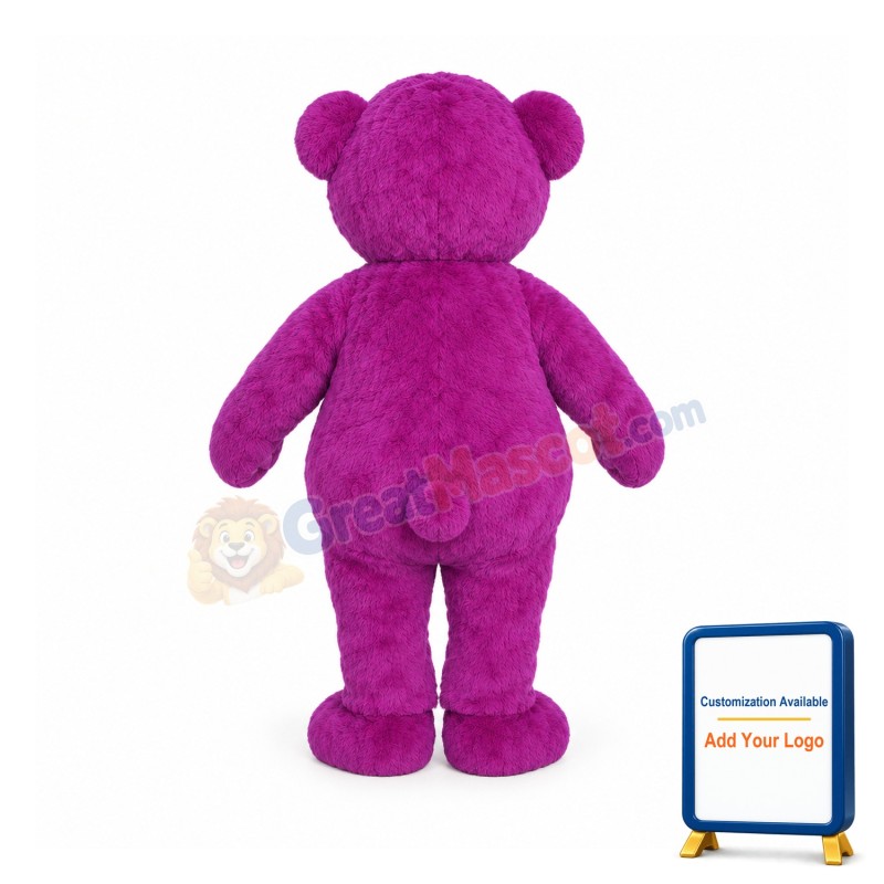 Purple Bear Mascot Costume