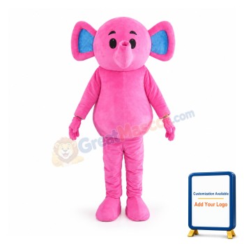 Cute Pink Elephant Mascot Costume