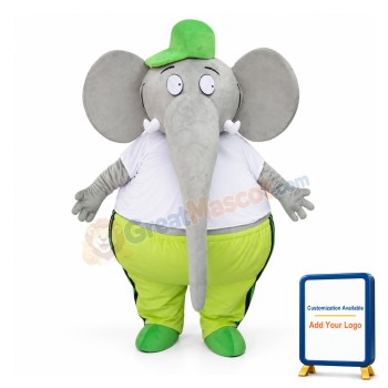 Big Fat Grey Elephant Mascot Costume