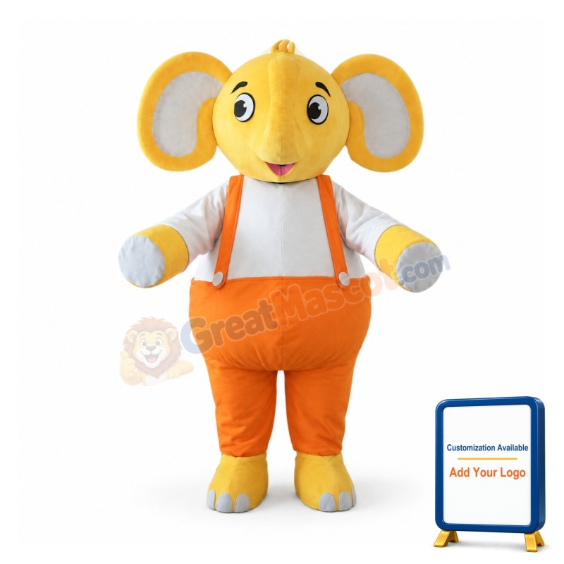 Golden Adult Elephant Mascot Costume