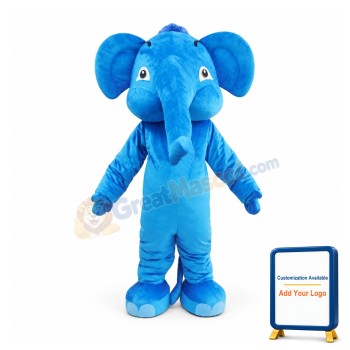 Blue Adult Elephant Mascot Costume