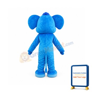 Blue Adult Elephant Mascot Costume
