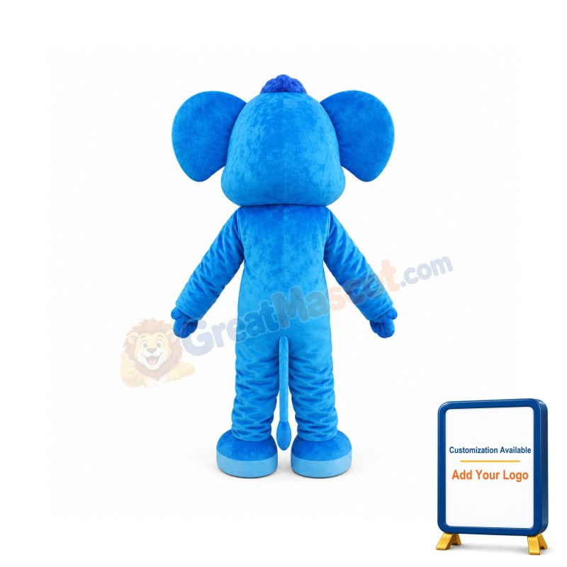 Blue Adult Elephant Mascot Costume