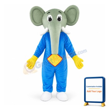 Blue Body Elephant Mascot Costume