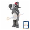 Female Grey Elephant Mascot Costume