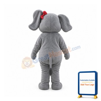 Female Grey Elephant Mascot Costume