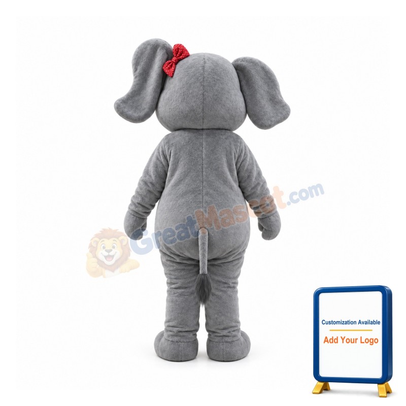 Female Grey Elephant Mascot Costume