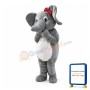 Female Grey Elephant Mascot Costume